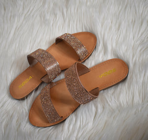 Rose Gold Diamante Glamour Sandal