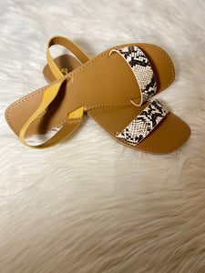 Ivory and Brown Snake Sandal