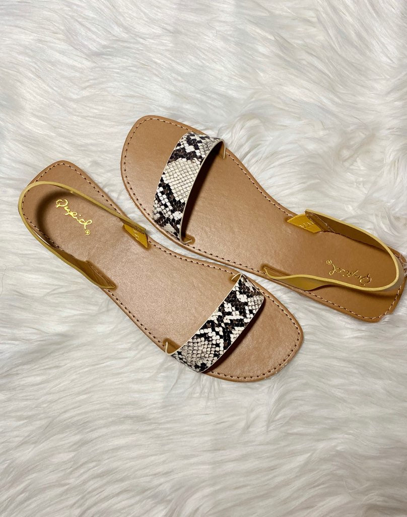 Ivory and Brown Snake Sandal