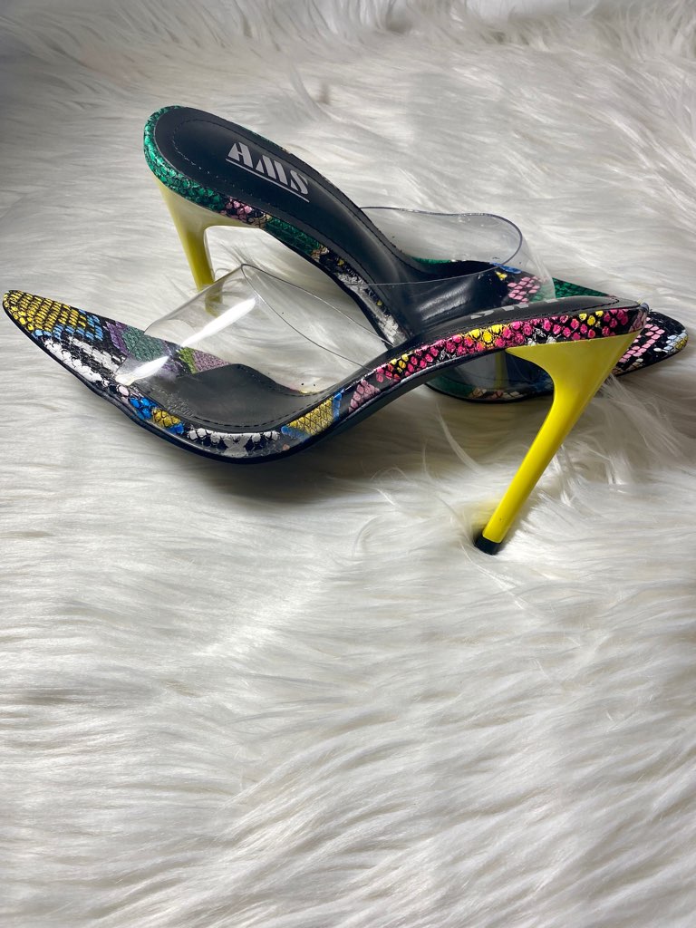 Perspex neon heels on sale