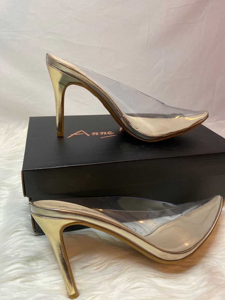 Gold Slip-On Clear Stiletto