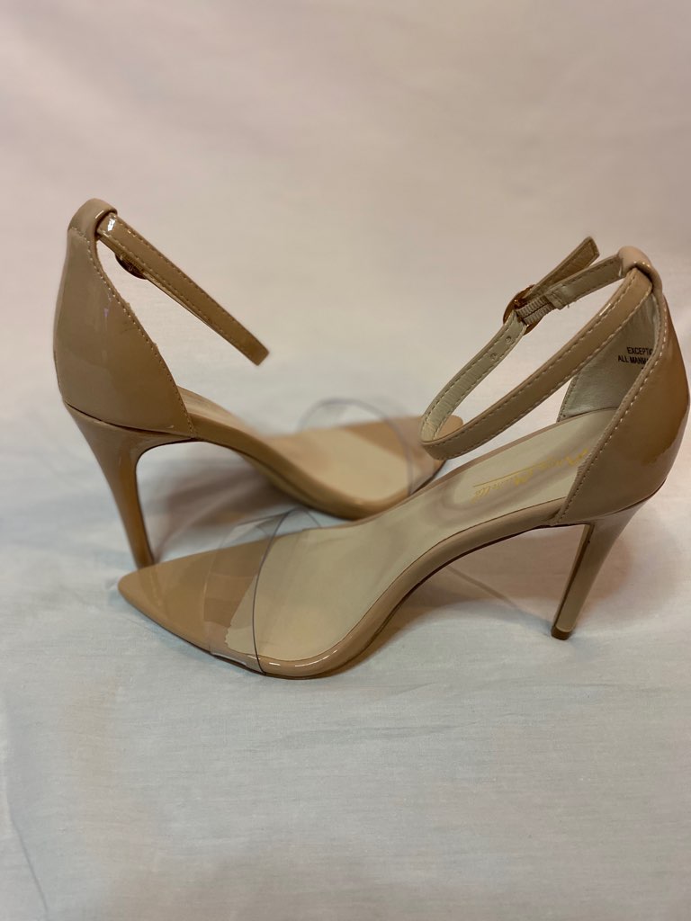 Beige Transparent Pointed Toe Stiletto