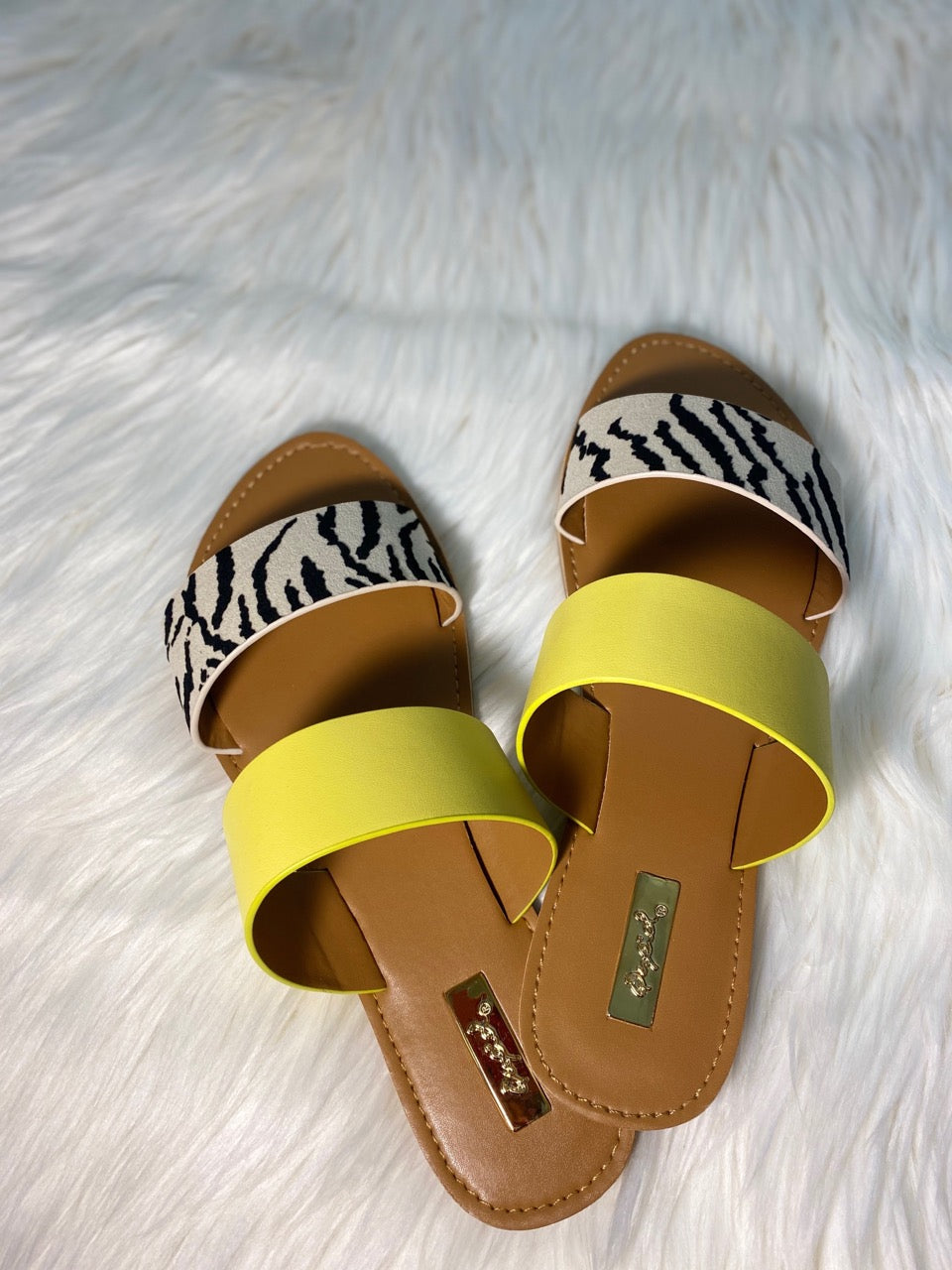 Funky Zebra Print with Yellow Dual Strap