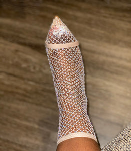 Rhinestone Sparkle Fishnet Heels