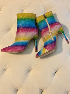 Rainbow Fall In Love Rhinestone Bootie